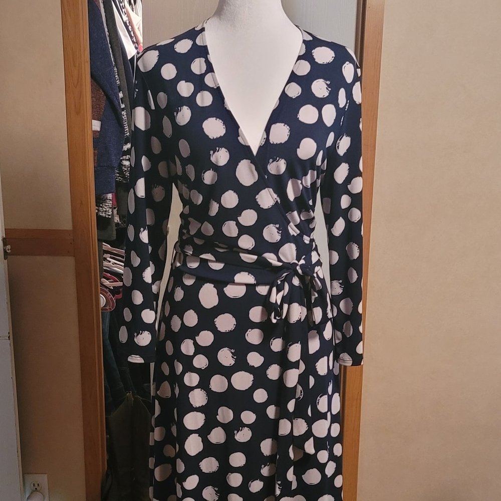 Fit and Flare Faux Wrap Dress by Leota